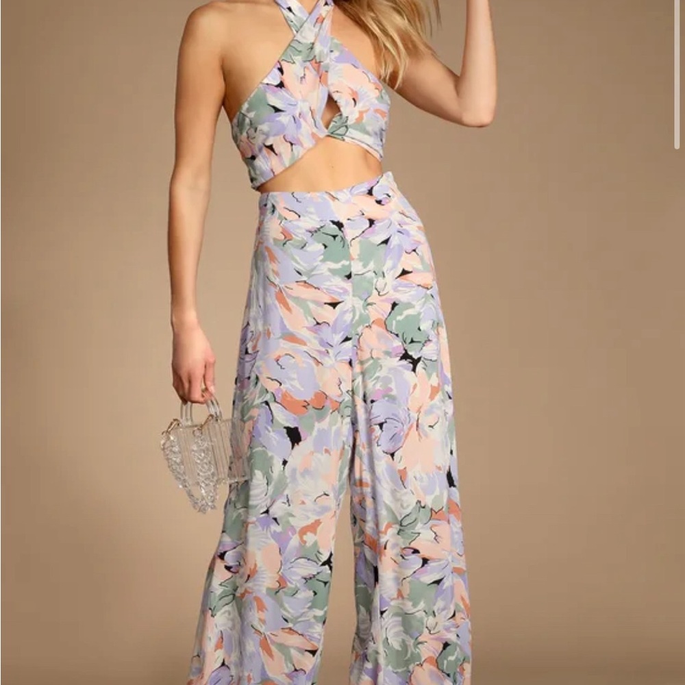 Lulus 2 piece pant and crop top set